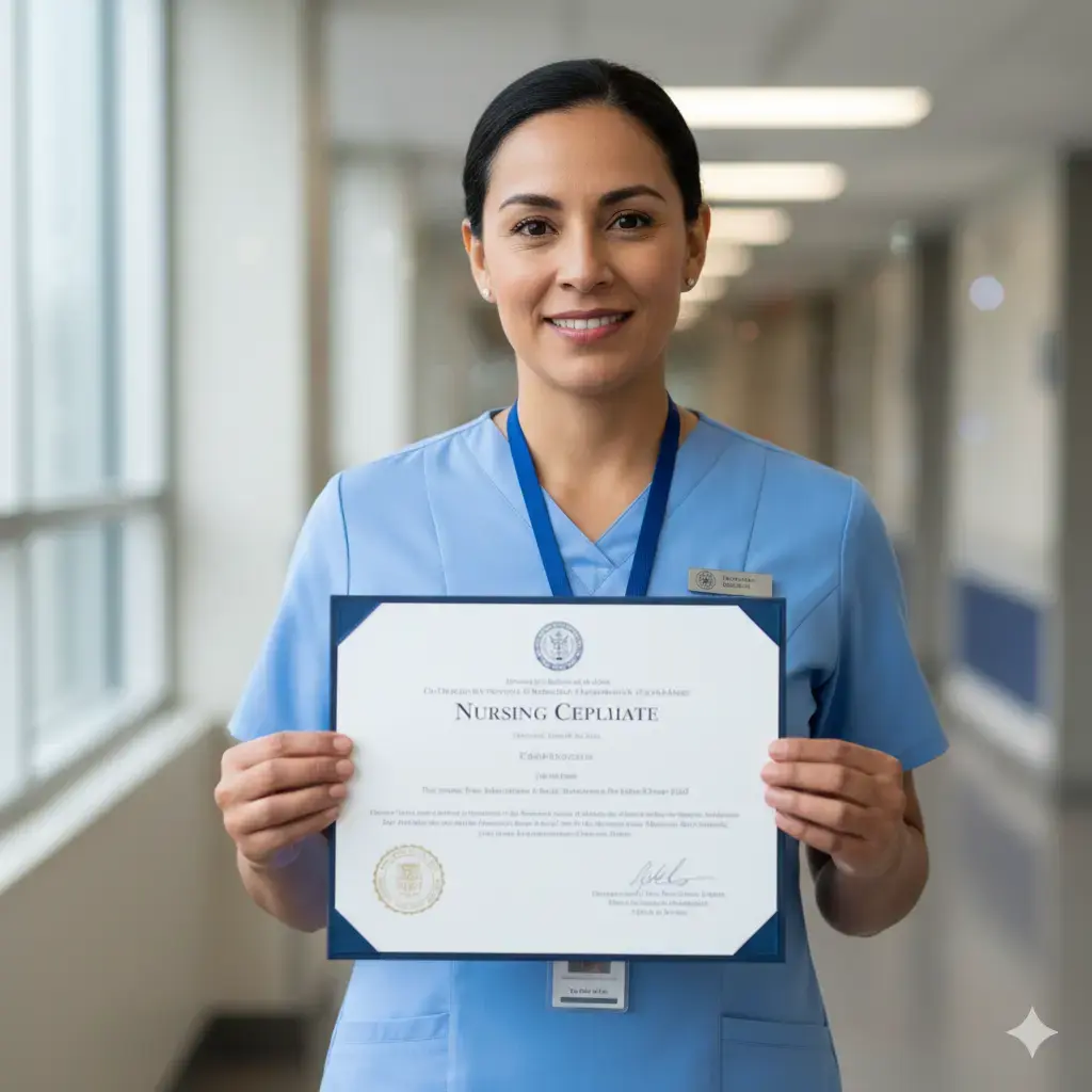 Depoimento da cliente Beatriz M., enfermeira que precisava do certificado para chefia.